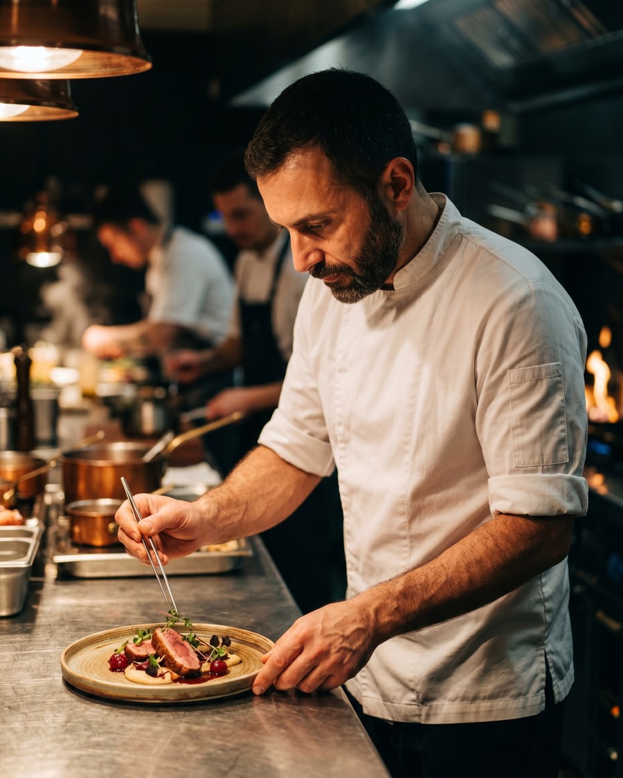 Chef Marco Romano at the pass