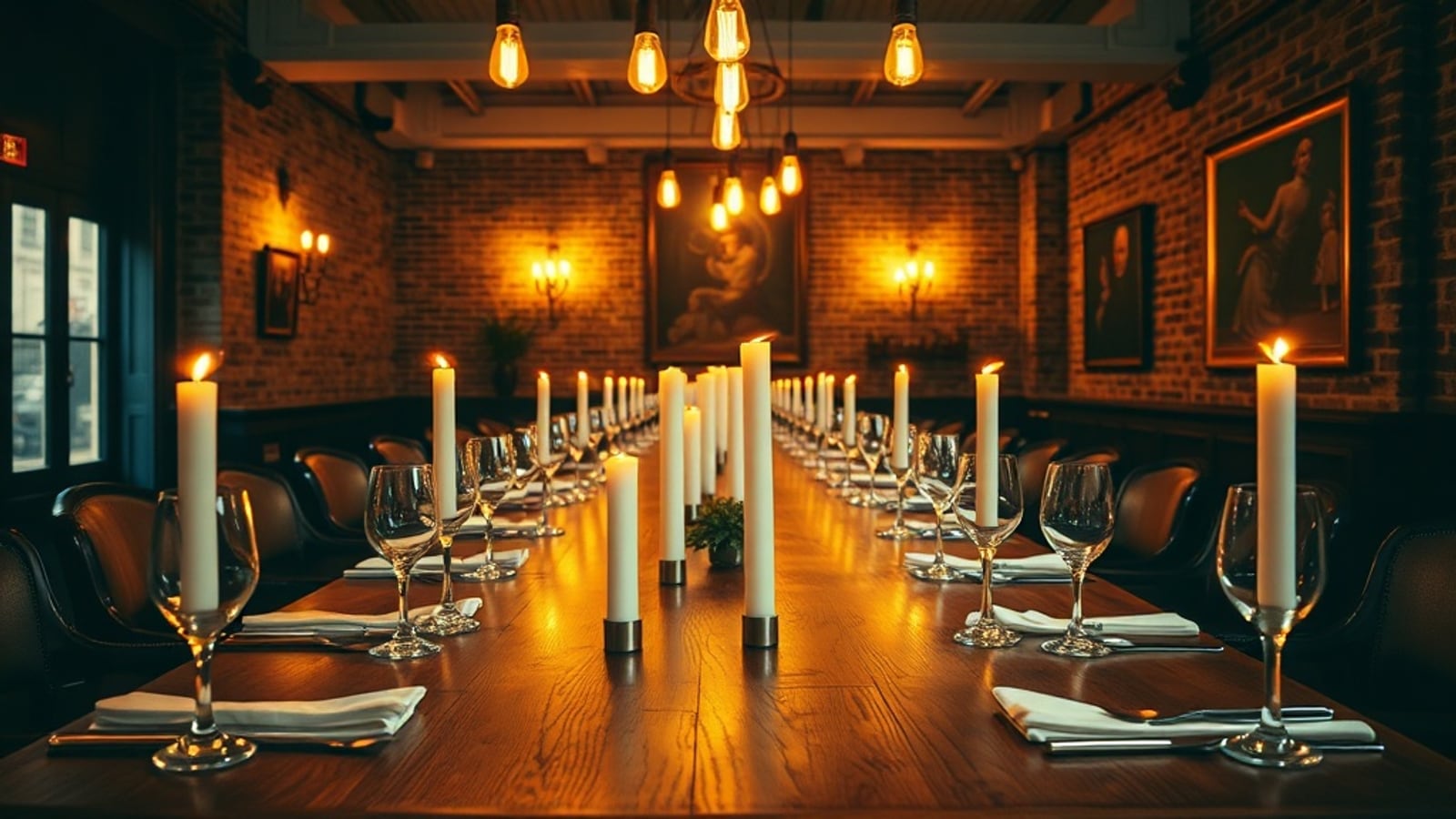 Savoro's private dining room set for a special event